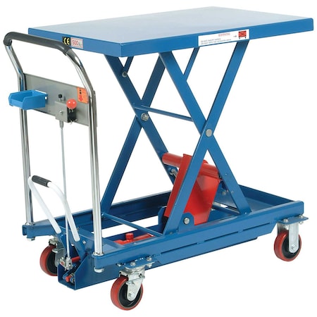 Global Industrial Mobile Scissor Lift Table with Hook-on Bin, 35 x 23 Platform, 1100 Lb. Capacity 954852